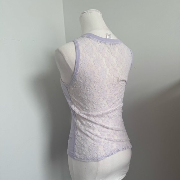 ✨ Parasuco Vintage Lilac Rhinestone Heart Tank – Rare 2000s Y2K S - Picture 8 of 9